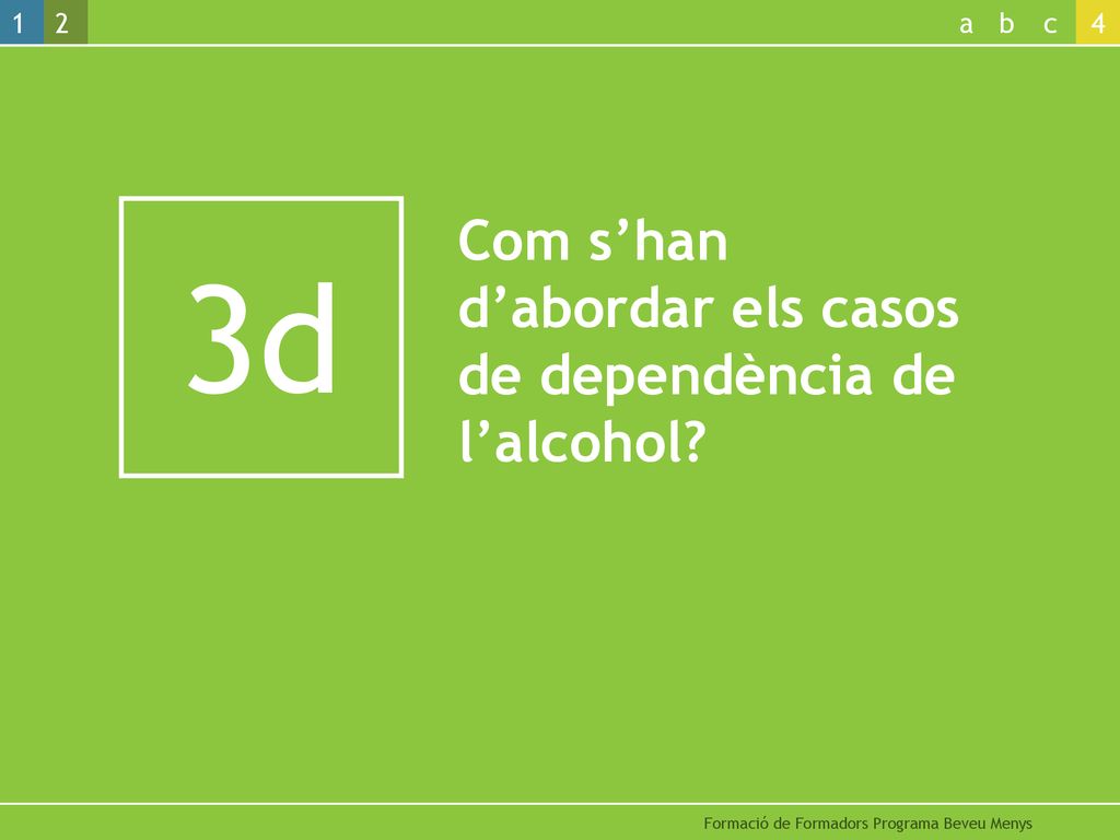 3d Com s’han d’abordar els casos de dependència de l’alcohol
