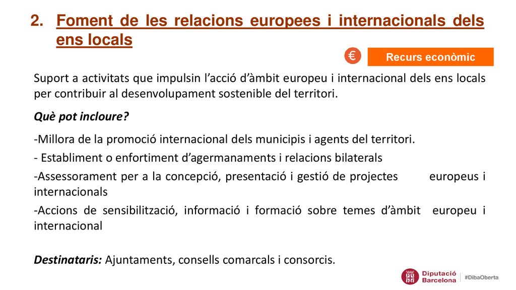 Foment de les relacions europees i internacionals dels ens locals