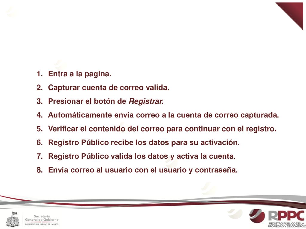 Entra a la pagina. Capturar cuenta de correo valida. Presionar el botón de Registrar. Automáticamente envía correo a la cuenta de correo capturada.