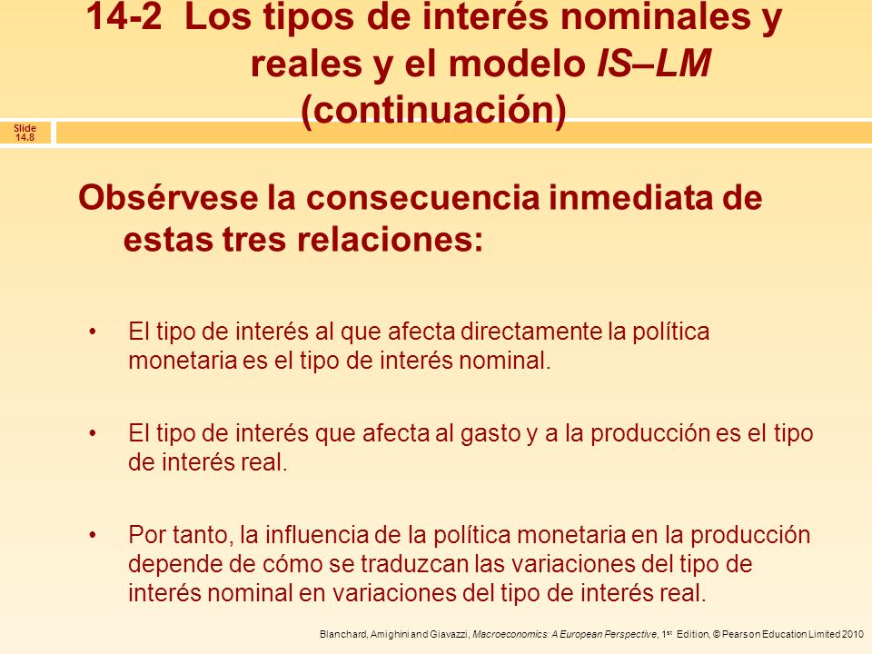 14-2 Los tipos de interés nominales y reales y el modelo IS–LM
