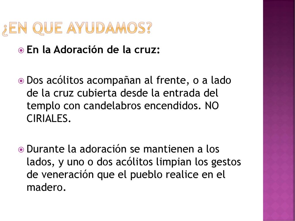 ¿en que ayudamos En la Adoración de la cruz: