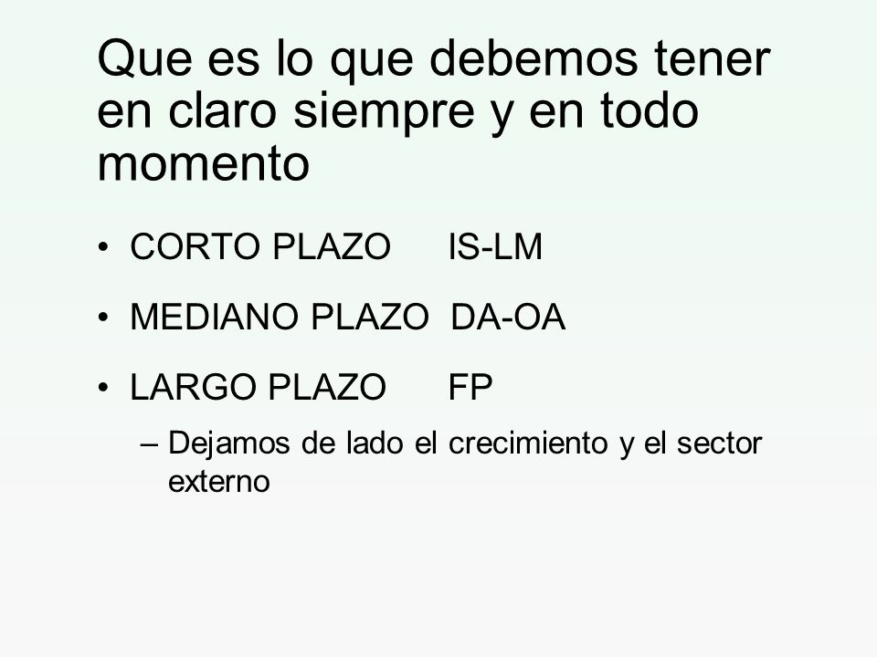 Que es lo que debemos tener en claro siempre y en todo momento