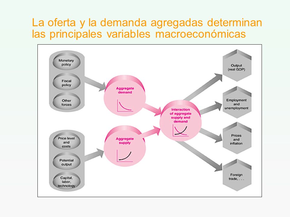 La oferta y la demanda agregadas determinan las principales variables macroeconómicas