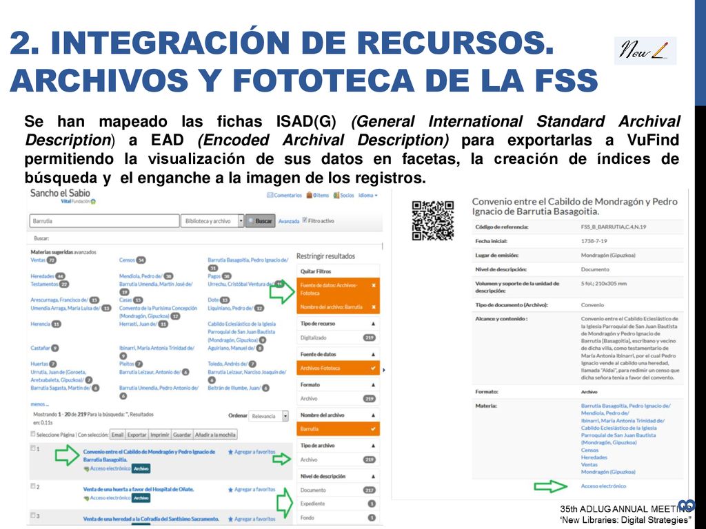 2. INTEGRACIÓN DE RECURSOS. ARCHIVOS Y FOTOTECA DE LA FSS
