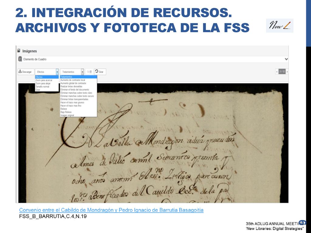 2. INTEGRACIÓN DE RECURSOS. ARCHIVOS Y FOTOTECA DE LA FSS