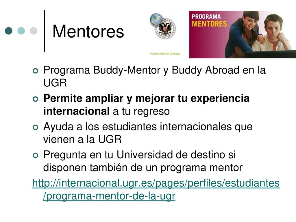 Mentores Programa Buddy-Mentor y Buddy Abroad en la UGR