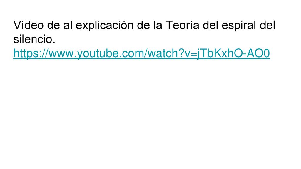 Vídeo de al explicación de la Teoría del espiral del silencio