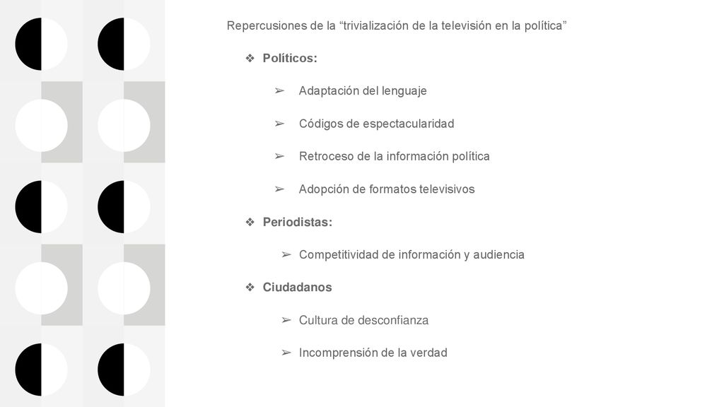 Repercusiones de la trivialización de la televisión en la política