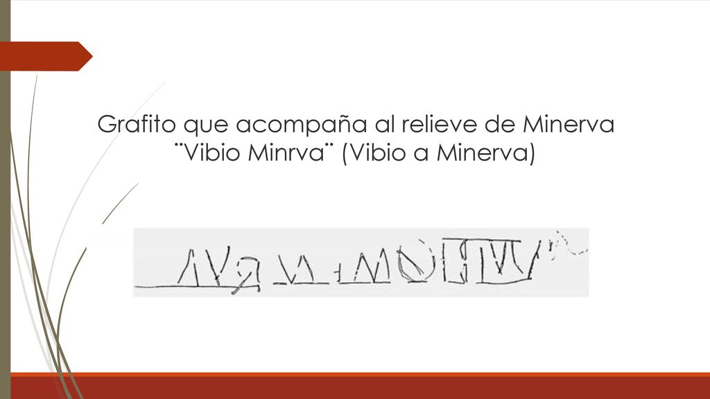 Grafito que acompaña al relieve de Minerva ¨Vibio Minrva¨ (Vibio a Minerva)