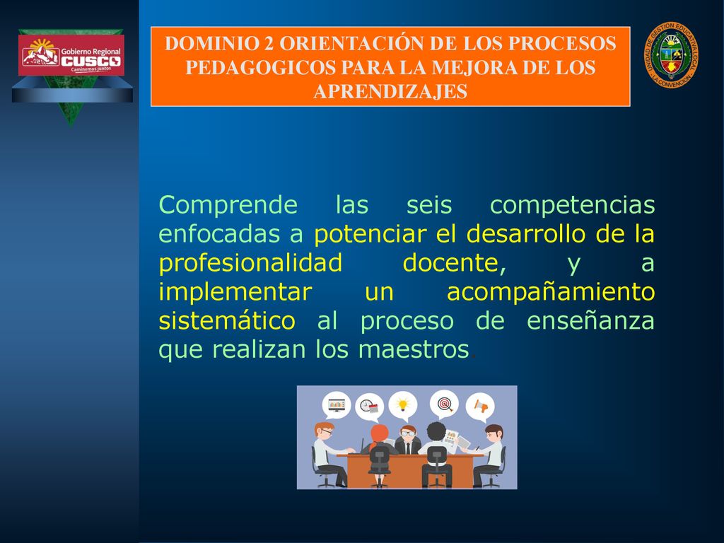 DOMINIO 2 ORIENTACIÓN DE LOS PROCESOS PEDAGOGICOS PARA LA MEJORA DE LOS APRENDIZAJES