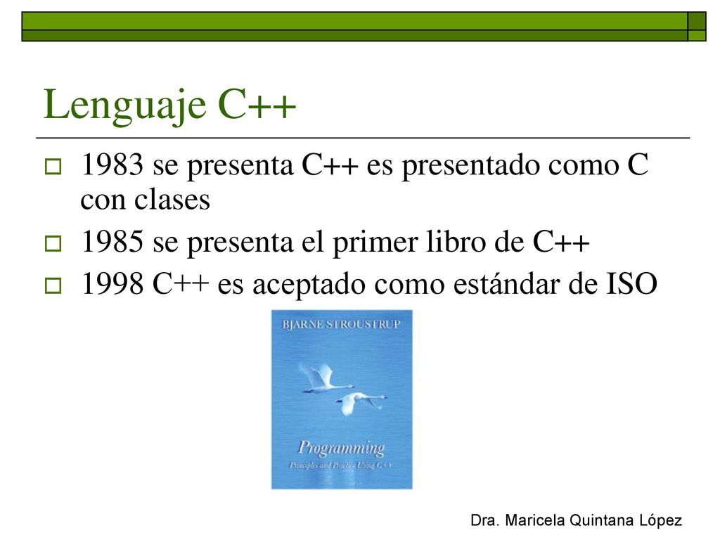 Lenguaje C se presenta C++ es presentado como C con clases