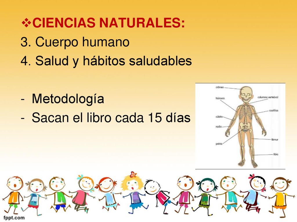 CIENCIAS NATURALES: 3. Cuerpo humano. 4. Salud y hábitos saludables.