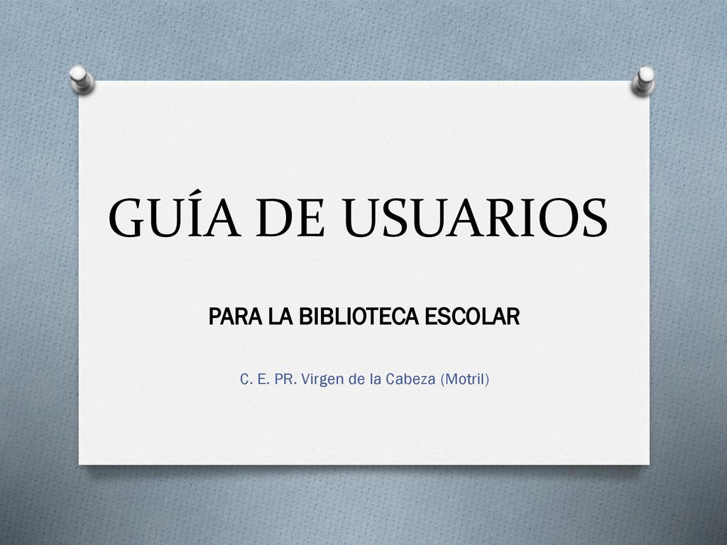 PARA LA BIBLIOTECA ESCOLAR C. E. PR. Virgen de la Cabeza (Motril)