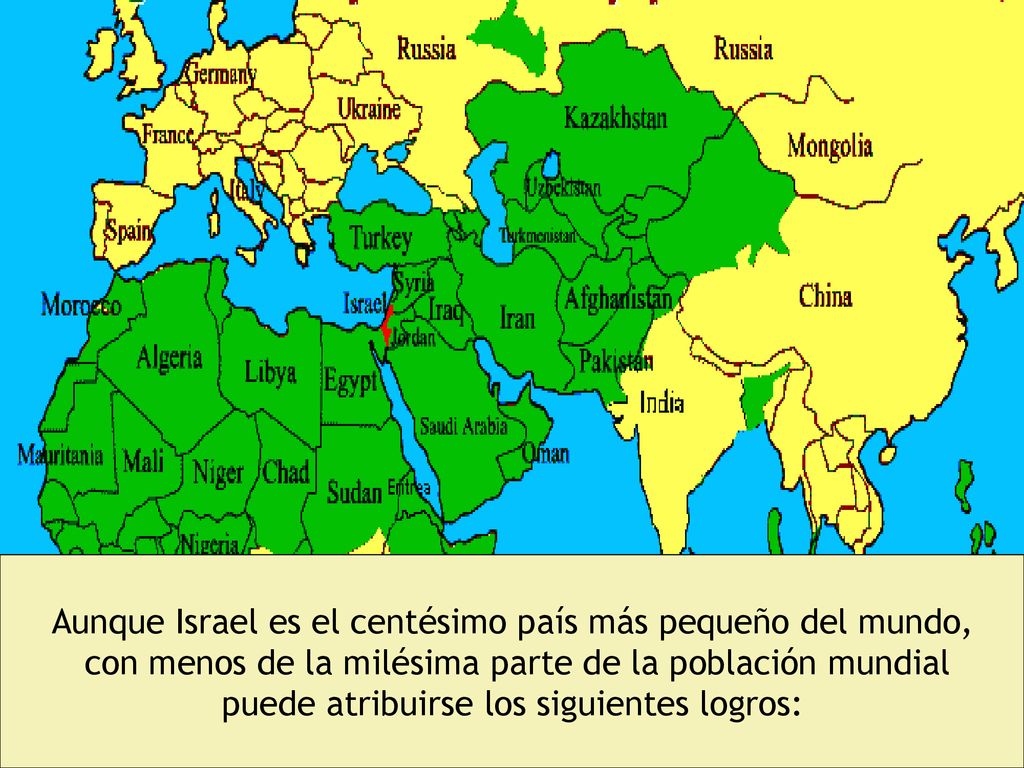 Aunque Israel es el centésimo país más pequeño del mundo,