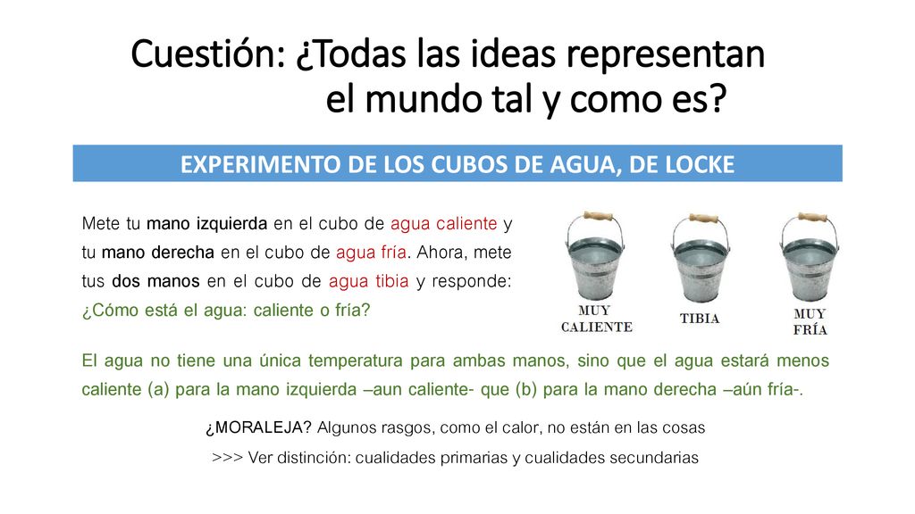 Cuestión: ¿Todas las ideas representan el mundo tal y como es