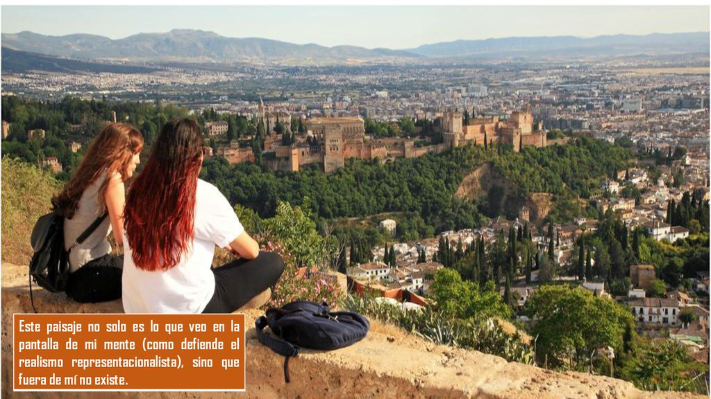 Este paisaje no solo es lo que veo en la pantalla de mi mente (como defiende el realismo representacionalista), sino que fuera de mí no existe.