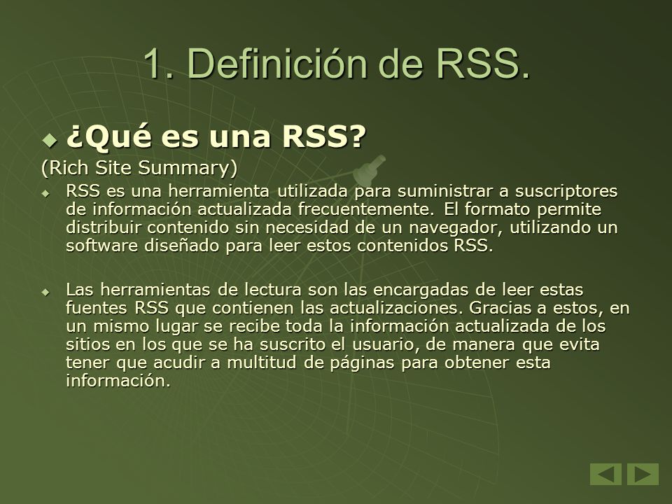 1. Definición de RSS. ¿Qué es una RSS (Rich Site Summary)