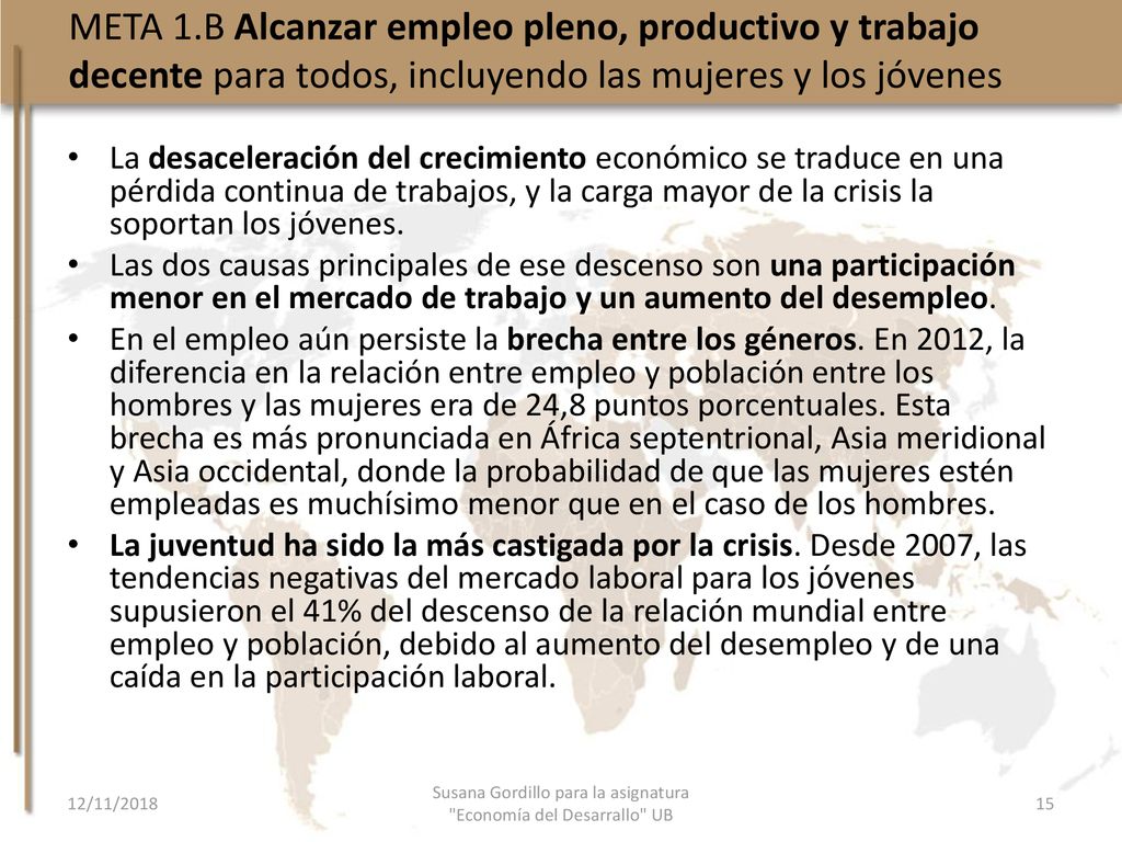 Susana Gordillo para la asignatura Economía del Desarrallo UB