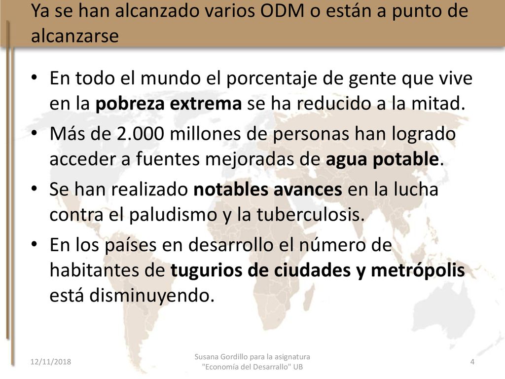 Ya se han alcanzado varios ODM o están a punto de alcanzarse