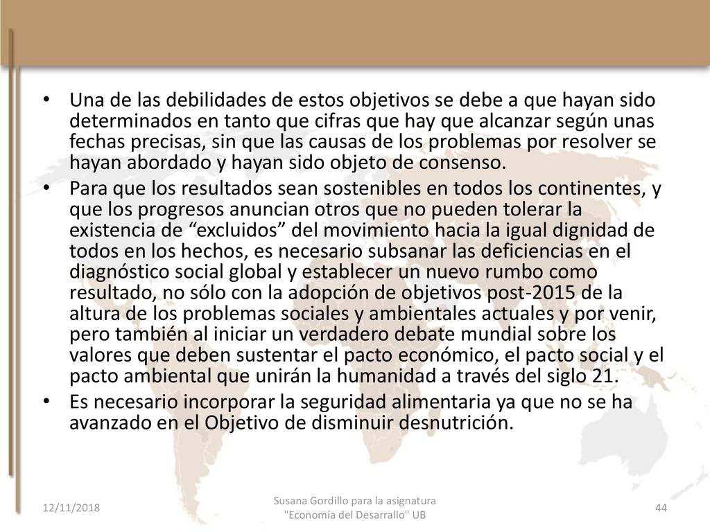Susana Gordillo para la asignatura Economía del Desarrallo UB