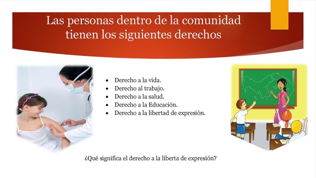 Las personas dentro de la comunidad tienen los siguientes derechos