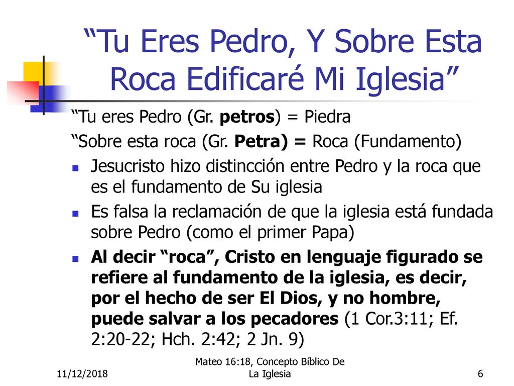 Tu Eres Pedro, Y Sobre Esta Roca Edificaré Mi Iglesia