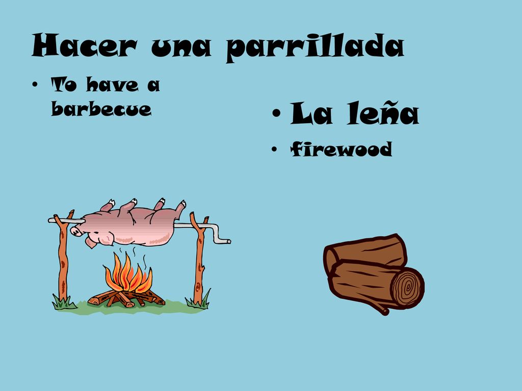Hacer una parrillada To have a barbecue La leña firewood
