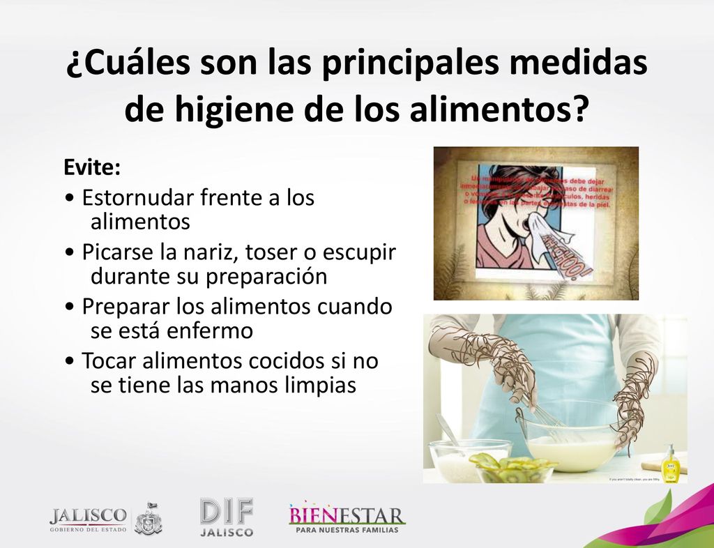 ¿Cuáles son las principales medidas de higiene de los alimentos