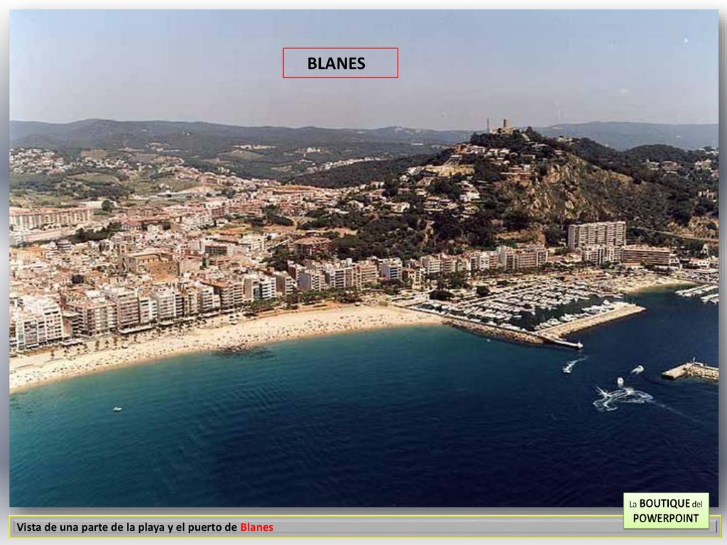 BLANES Vista de una parte de la playa y el puerto de Blanes