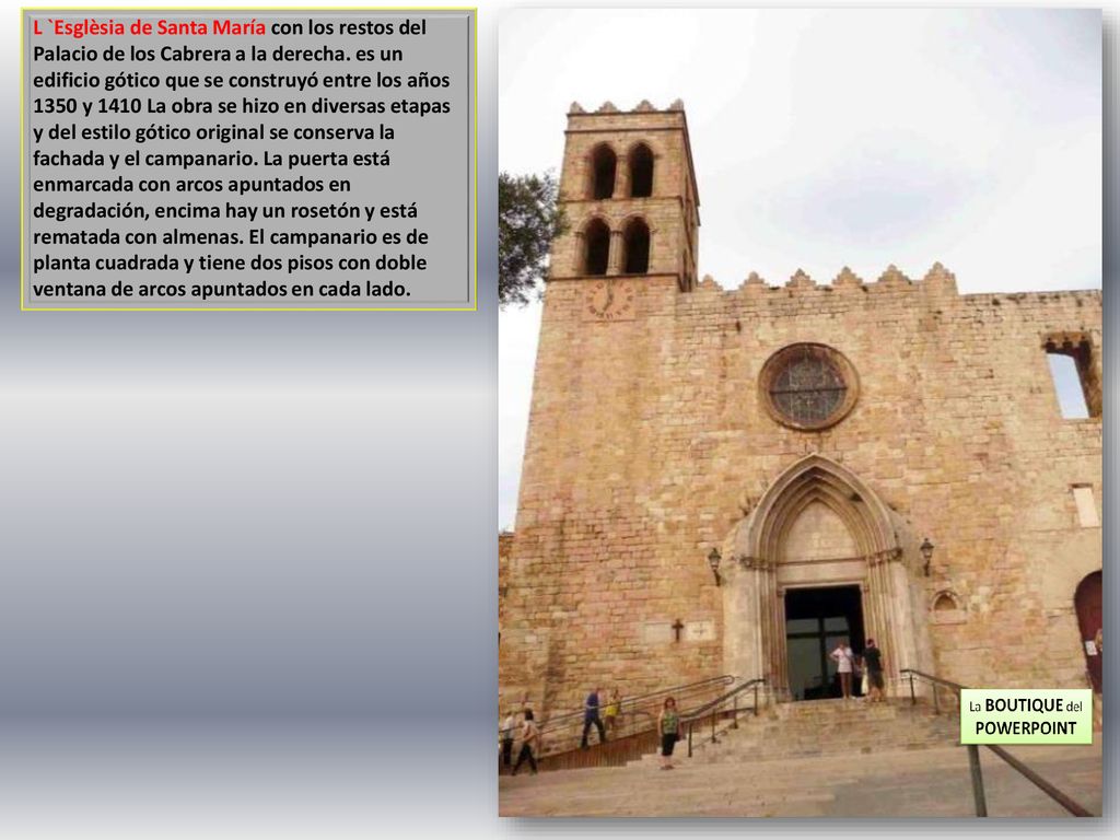 L `Esglèsia de Santa María con los restos del Palacio de los Cabrera a la derecha.