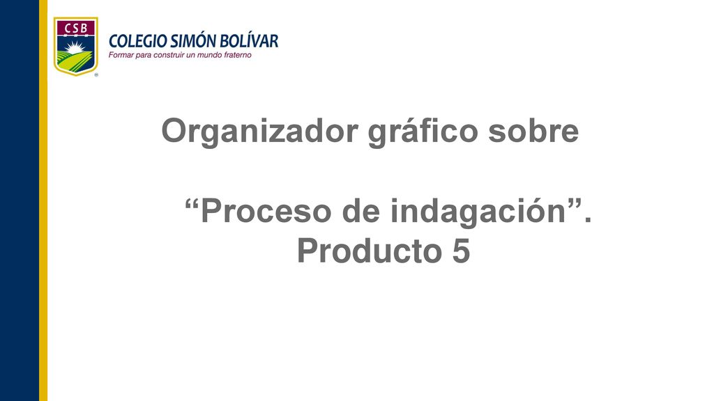 Organizador gráfico sobre Proceso de indagación . Producto 5