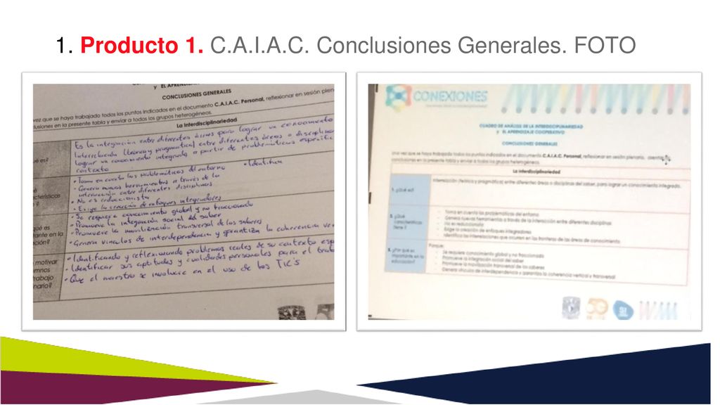 1. Producto 1. C.A.I.A.C. Conclusiones Generales. FOTO