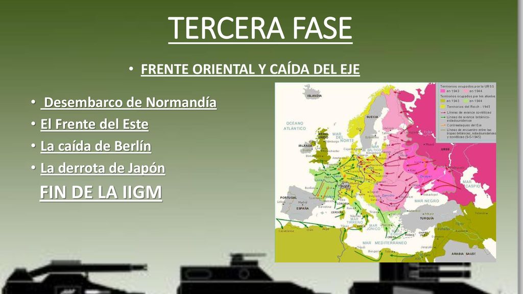TERCERA FASE FIN DE LA IIGM FRENTE ORIENTAL Y CAÍDA DEL EJE
