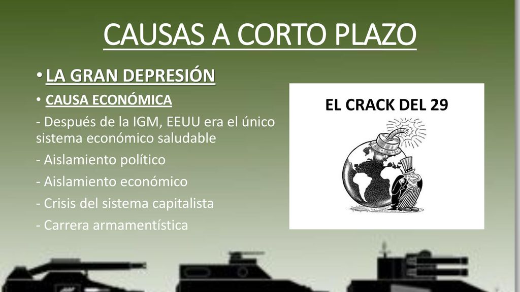 CAUSAS A CORTO PLAZO LA GRAN DEPRESIÓN CAUSA ECONÓMICA