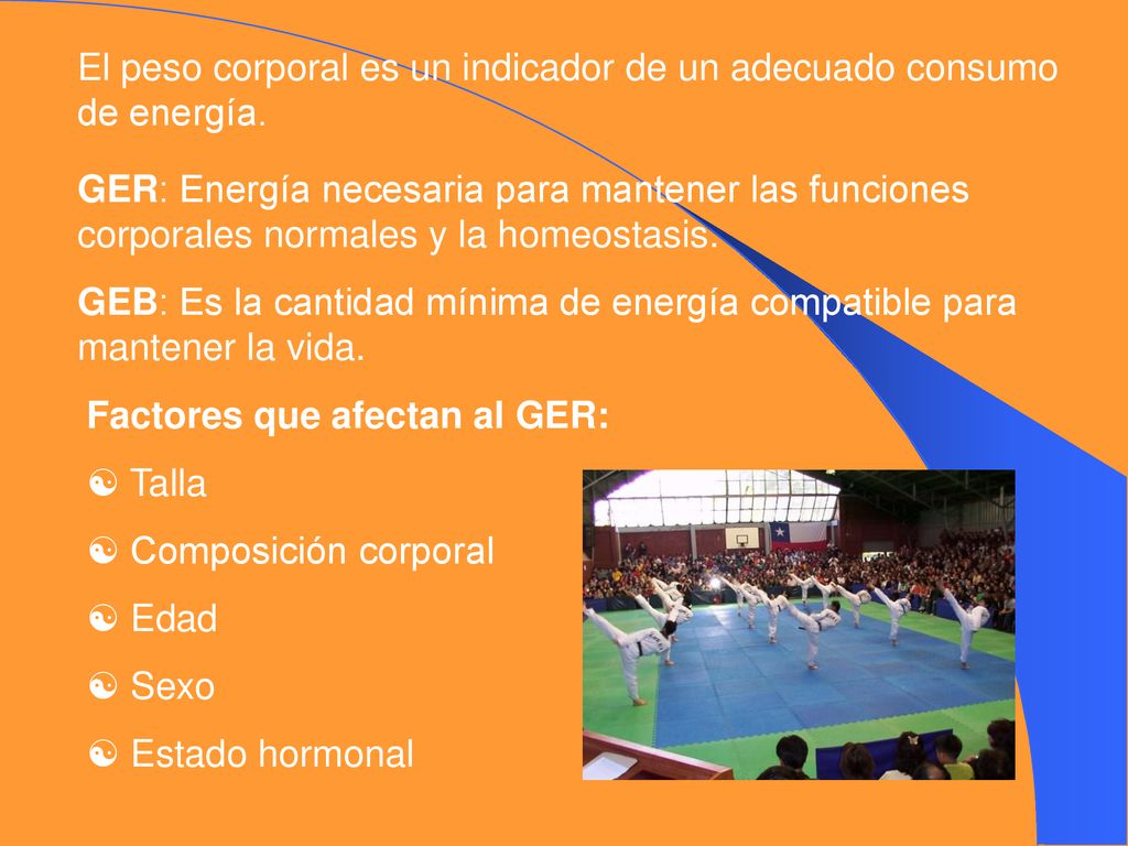 El peso corporal es un indicador de un adecuado consumo de energía.