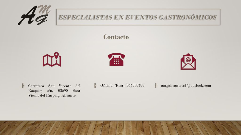 Contacto ESPECIALISTAS EN EVENTOS GASTRONÓMICOS