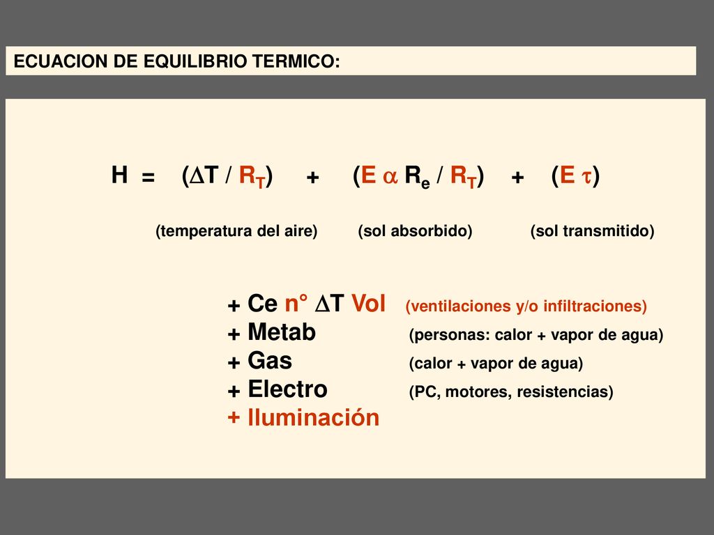 H = (DT / RT) + (E a Re / RT) + (E t)