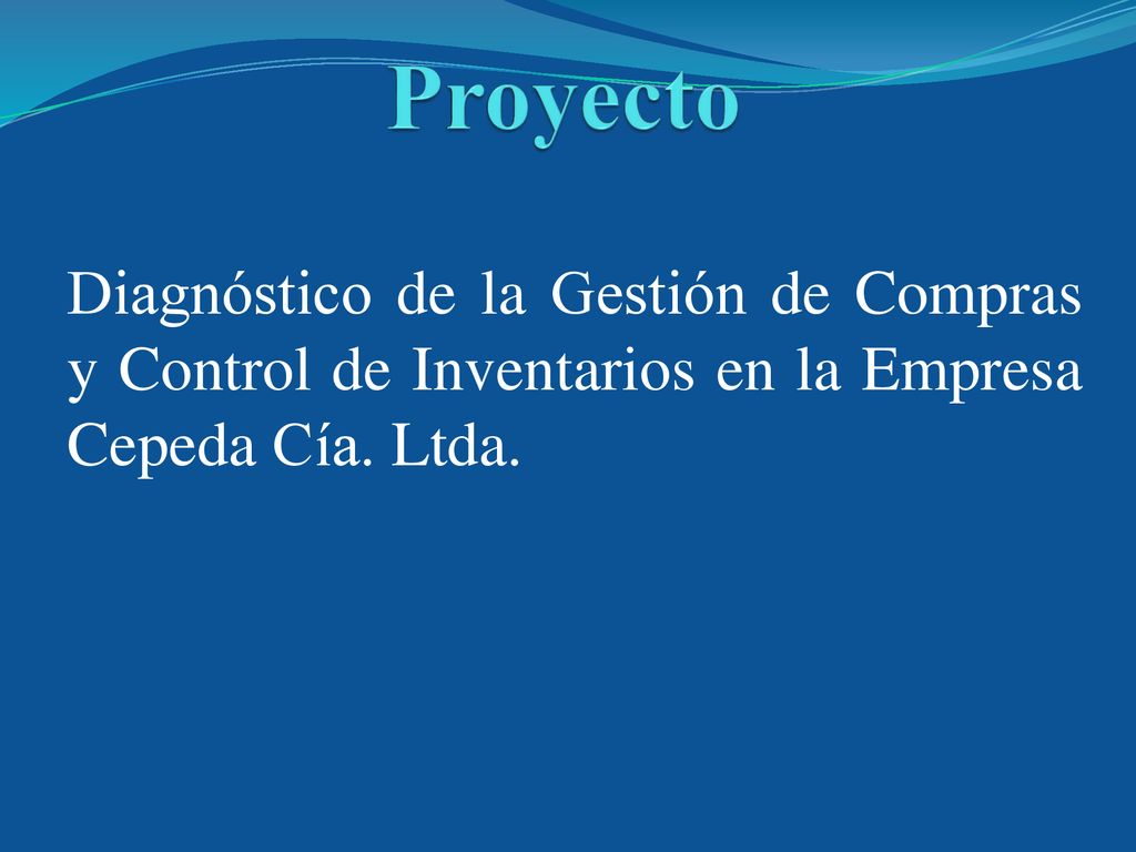 Proyecto Diagnóstico de la Gestión de Compras y Control de Inventarios en la Empresa Cepeda Cía.