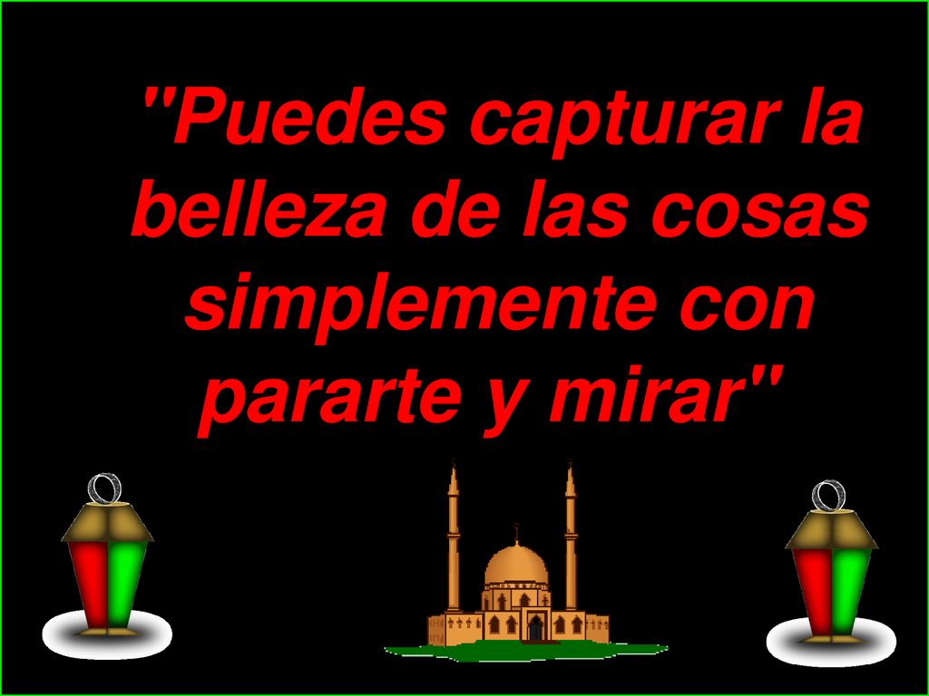 Puedes capturar la belleza de las cosas simplemente con pararte y mirar