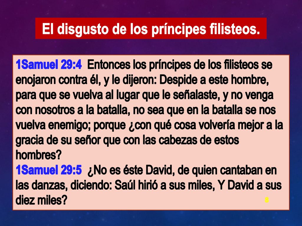 El disgusto de los príncipes filisteos.