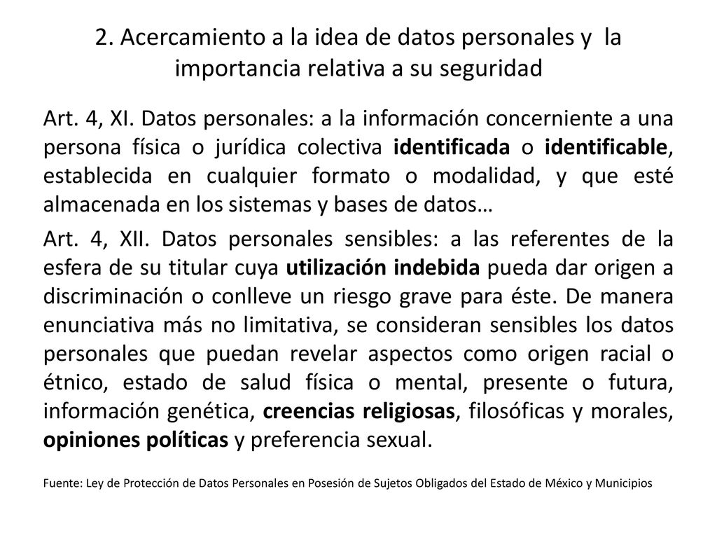 2. Acercamiento a la idea de datos personales y la importancia relativa a su seguridad