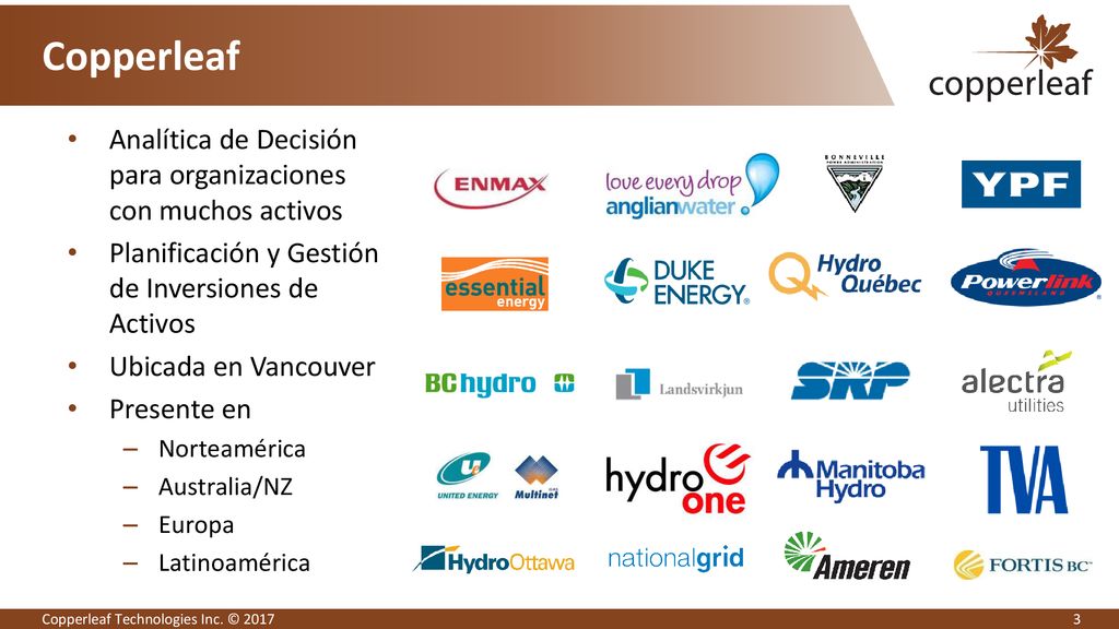 Copperleaf Analítica de Decisión para organizaciones con muchos activos. Planificación y Gestión de Inversiones de Activos.