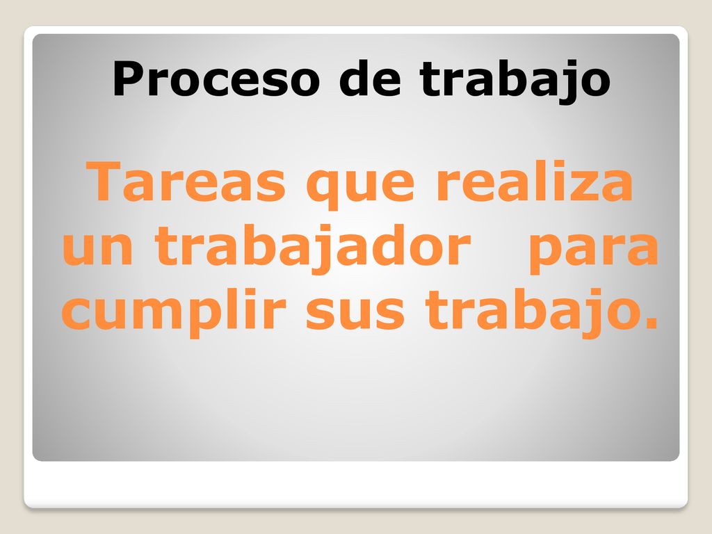 Tareas que realiza un trabajador para cumplir sus trabajo.