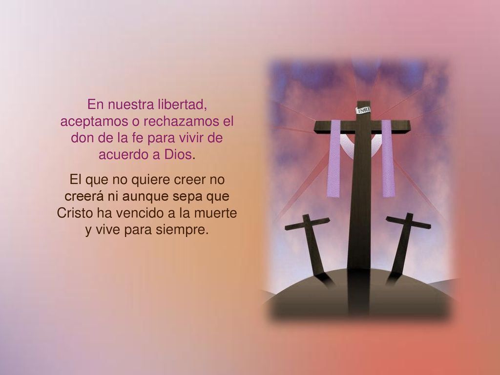 En nuestra libertad, aceptamos o rechazamos el don de la fe para vivir de acuerdo a Dios.