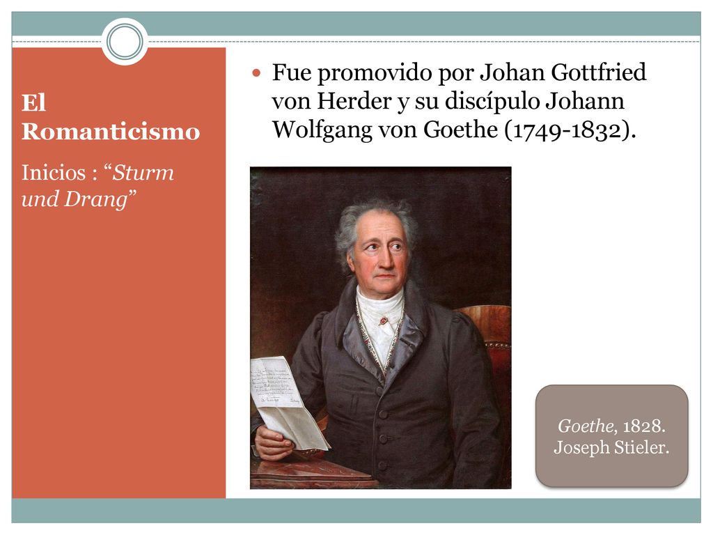 Fue promovido por Johan Gottfried von Herder y su discípulo Johann Wolfgang von Goethe ( ).