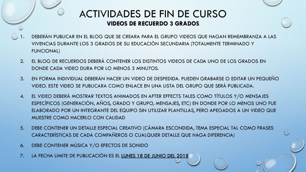 Actividades de fin de curso videos de recuerdo 3 grados