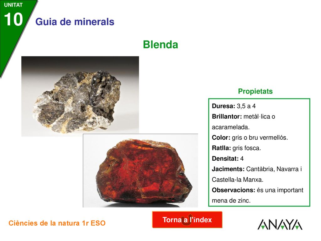 Blenda Propietats Torna a l índex Duresa: 3,5 a 4