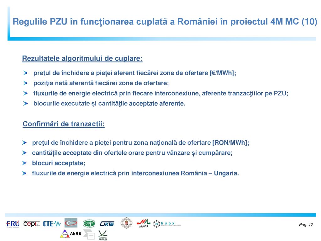 Regulile PZU în funcționarea cuplată a României în proiectul 4M MC (10)