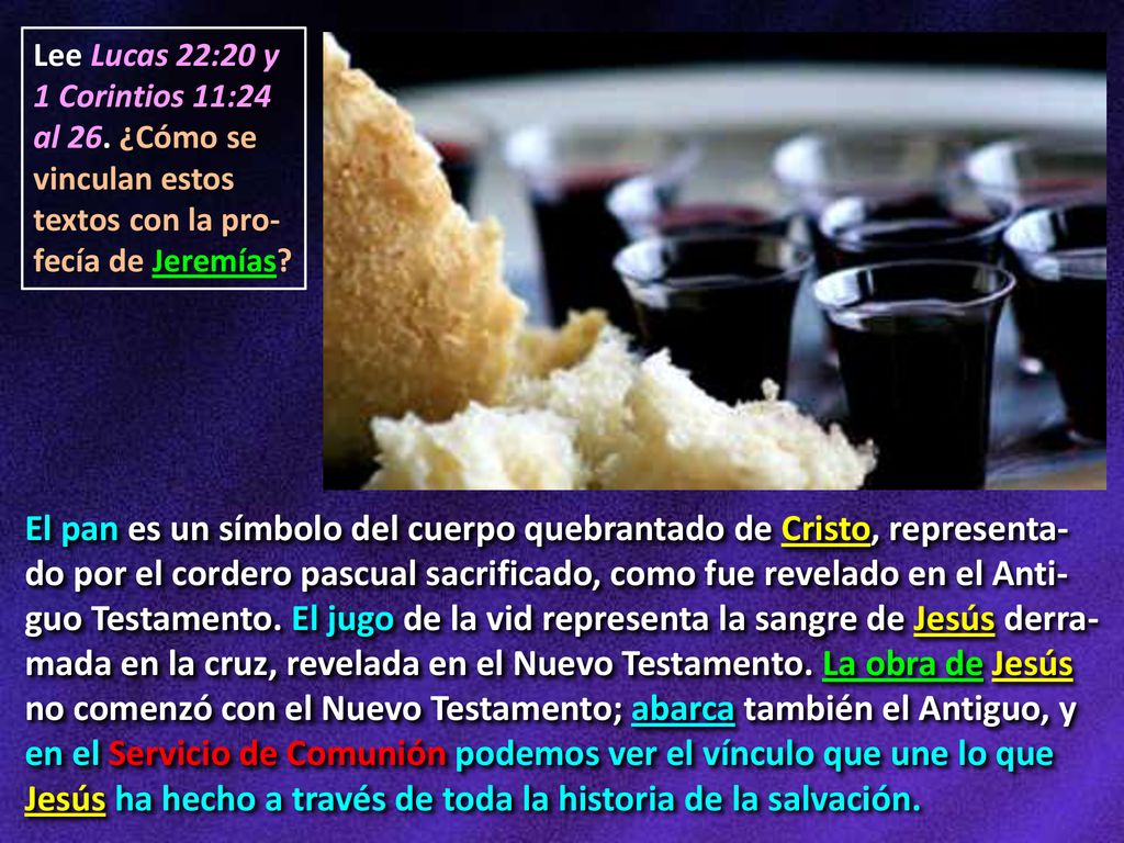 Lee Lucas 22:20 y 1 Corintios 11:24 al 26