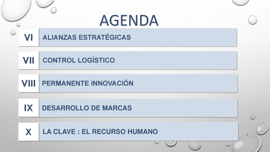 Agenda VI VII VIII IX X ALIANZAS ESTRATÉGICAS CONTROL LOGÍSTICO